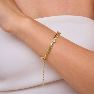 Bracelet Personnalisé à Barres et Cristaux