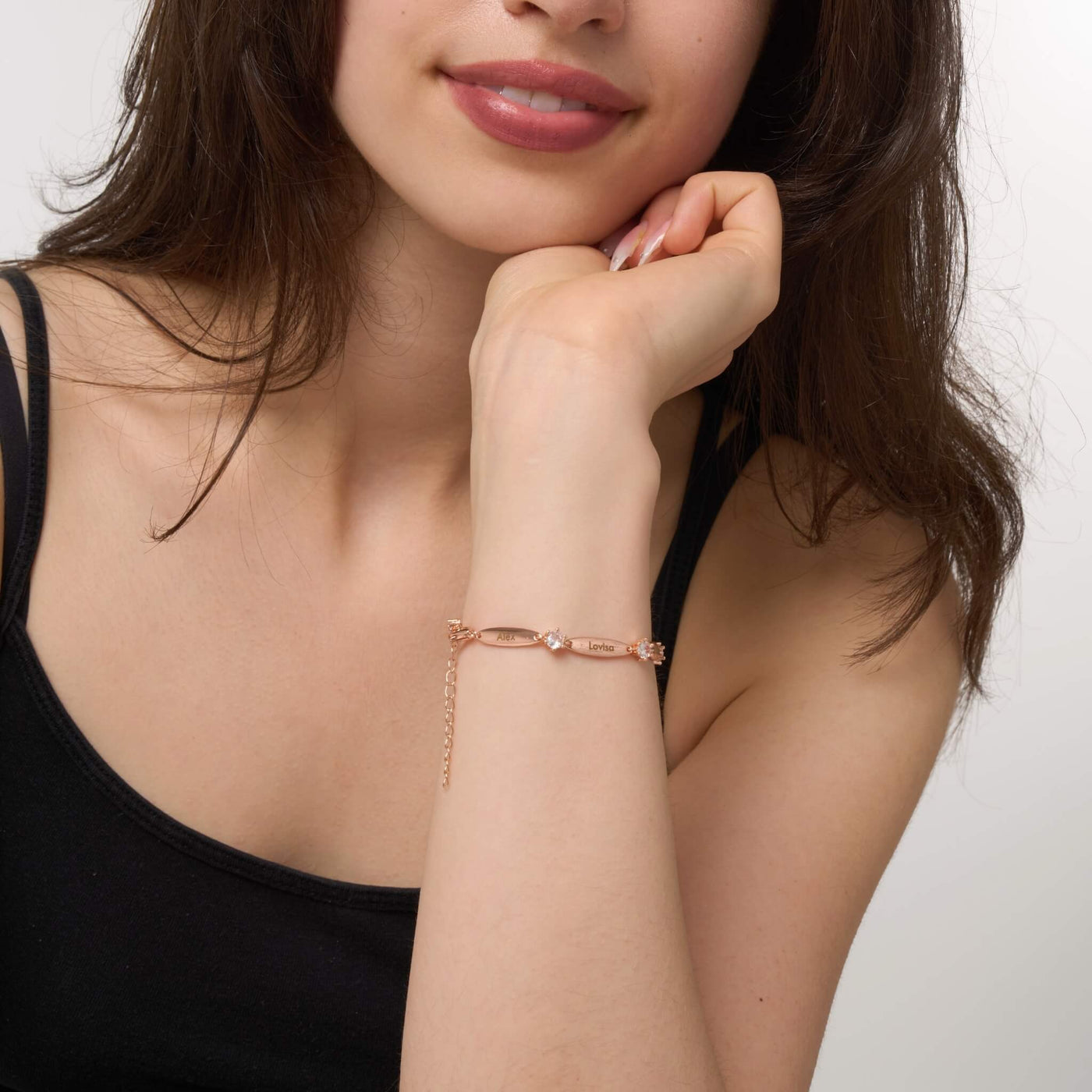 Bracelet Personnalisé à Barres et Cristaux