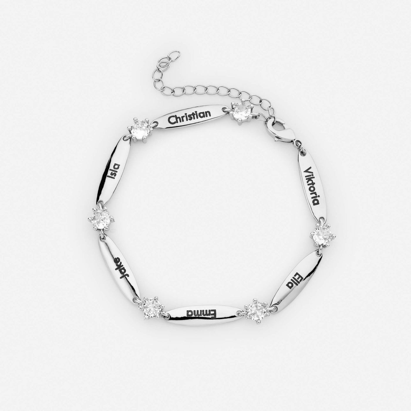 Bracelet Personnalisé à Barres et Cristaux