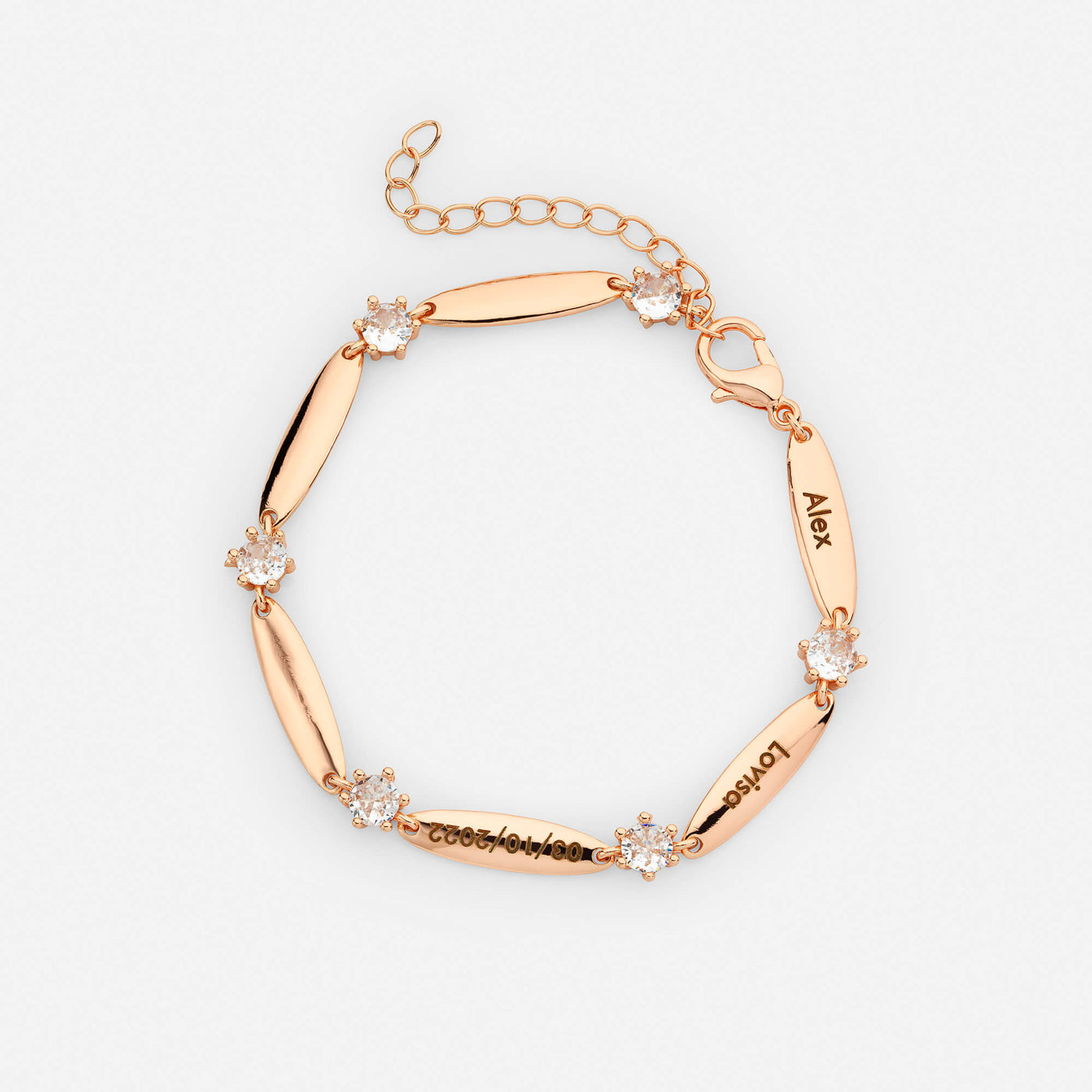 Bracelet Personnalisé à Barres et Cristaux