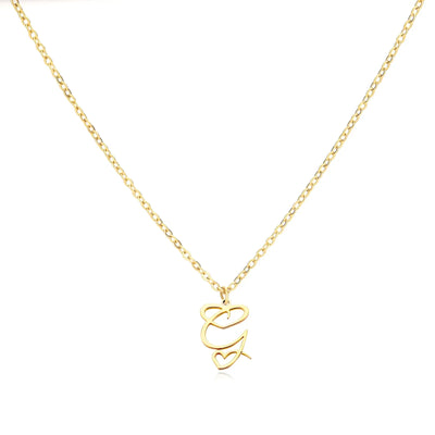 Cursive Letter Necklace Heart